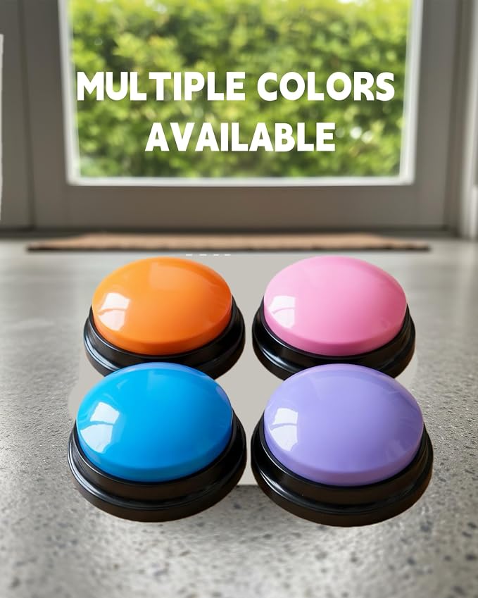 Dog Talk Buttons Voice Recording Button for Communication and Pet Training 30-Second Record & Playback Talking Button for Study, Office, Family, and Kids (Orange, one)