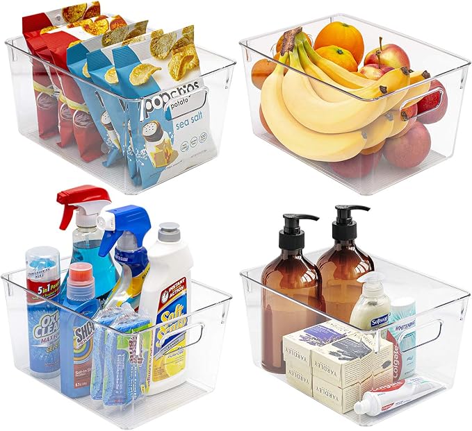Sorbus Fridge Organizers and Storage, Clear Plastic Bins (Medium, 8 Pack)