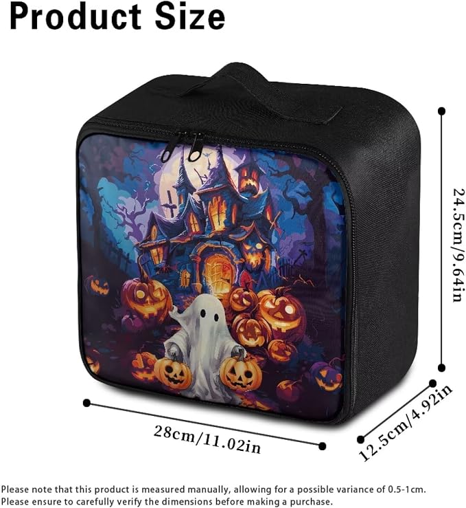 Halloween Empty First Aid Bag Ghost Castle Print Empty First Aid Bag Medical Bag for Home Office and Travel Use Lightweight Washable Soft Fabric