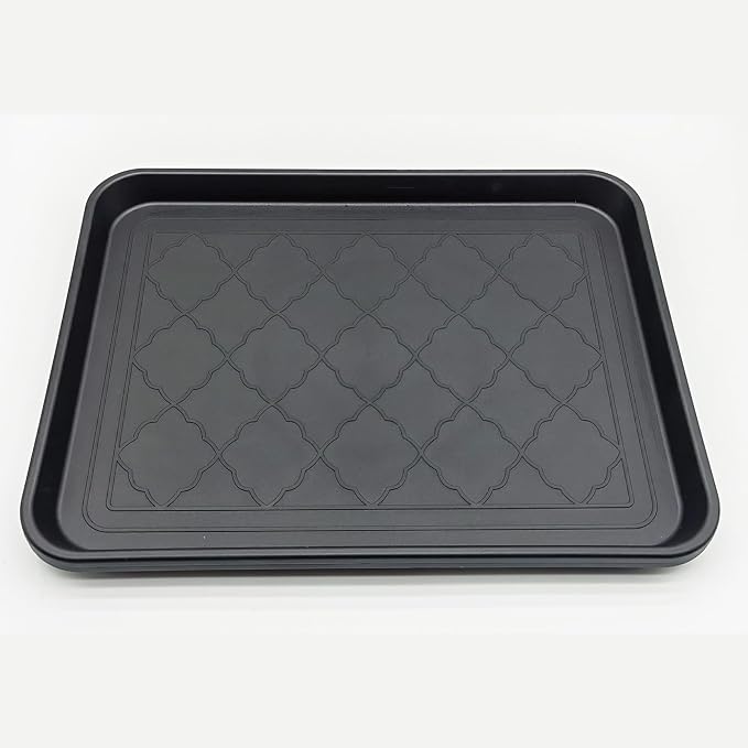 Small Boot Tray for Entryway Indoor, 2 Pack Wet Shoe Matt Tray for Floor Protection,Plastic Boot Mat w/Lip, Wet Shoe Mats for Mudroom (16.54in*12.6in*1.2in)