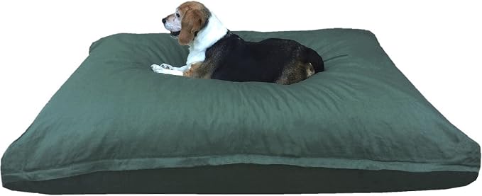 Dogbed4less XL Memory Foam Dog Bed Pillow with Waterproof Liner and Durable Pet Bed Canvas Cover 40X35 Inches, Olive Green