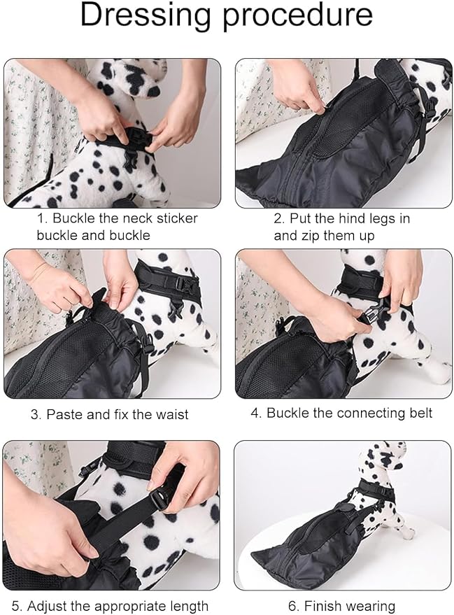 Drag Bag for Paralyzed Pets, Indoor Dog Wheelchair Alternative for Disabled Back Rear Legs Dog, Protects Chest and Limbs, Durable Breathable and Comfortable (S)