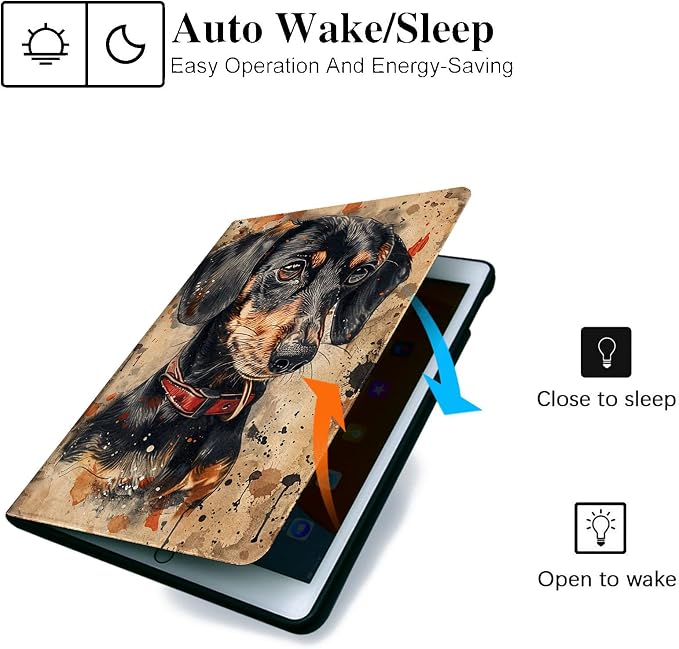 for Samsung Galaxy Tab A 8.0 2017 Model T380/T385 Tablet Case,Auto Wake/Sleep,Adjustable Stand Protective Cover - Corgi Starry Night