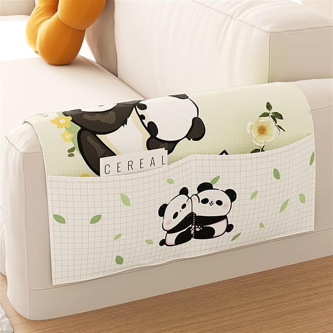 Anti-Slip Sofa Armrest Organizer Dustproof Couch Arm Covers with 3 Pockets Universal Non-Slip Arm Rest Covers for Sofa Waterproof Furniture Protector Arm Chair Covers(80*115cm (with three pocket