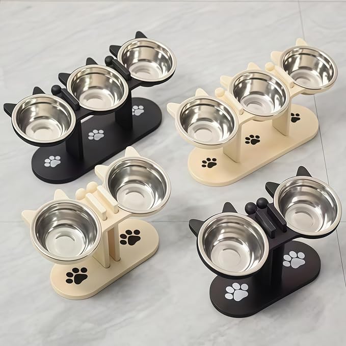 Pet Food Bowl Water Dispenser Adjustable Stand Elevated Feeder Bowl for Dry Food Treats Watering Feeding Device Adjustable Dog Feeder