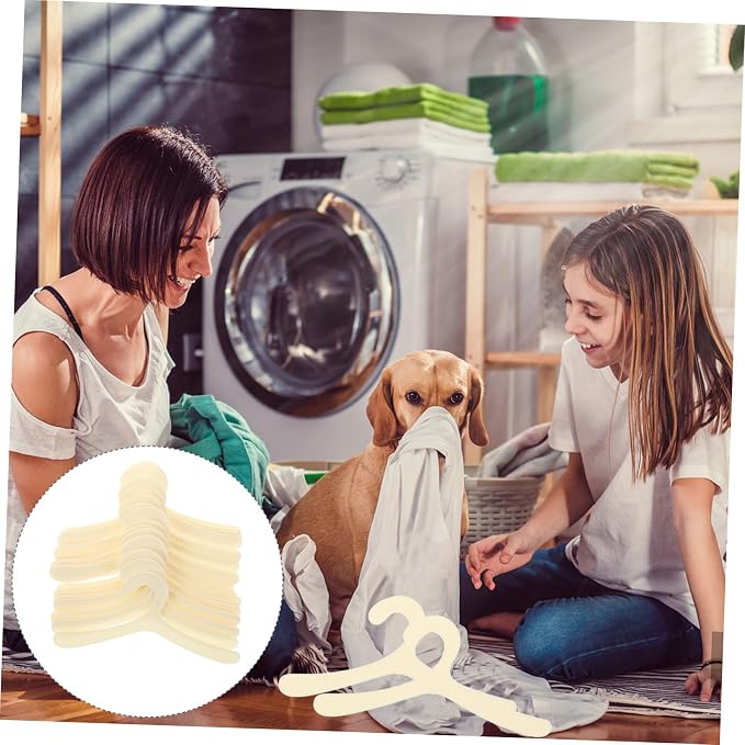 20Pcs Pet Clothes Hangers for Dogs Portable Plastic Apparel Racks Durable Pet Clothing Storage for Pet Owners