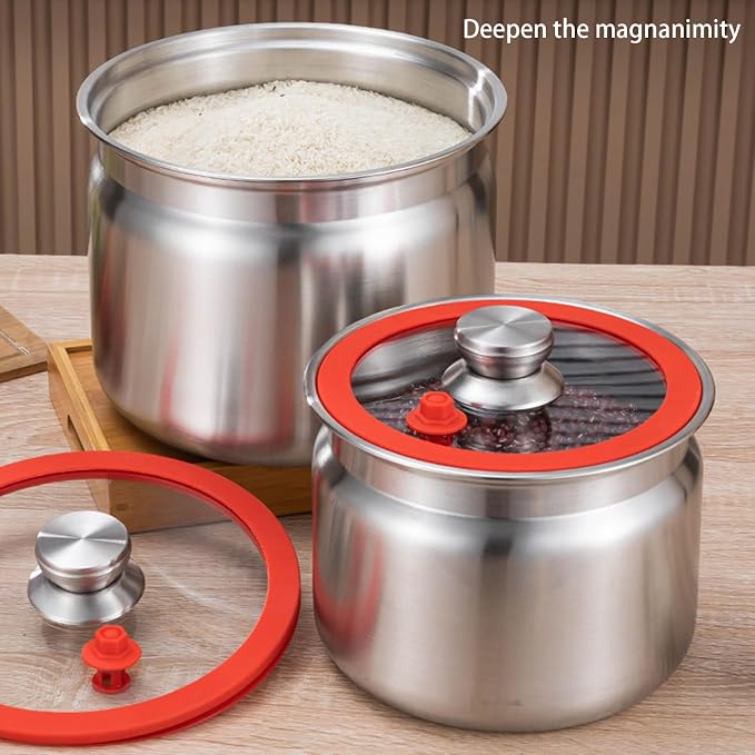 Sturdy Stainless Steel Kitchen Storage Jars with Clip Airtights Seal for Preserving Rice Flour Coffee Dry Goods Airtights Container with Clip