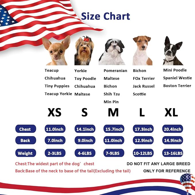 FLAdorepet4th of July Dog Dress with Hair Bow,Independence Day Dog Dresses Tulle Skirts for Small Dogs,Puppy Patriotic Clothes Pet Outfits Cats Apparel (4th of July, X-Large)