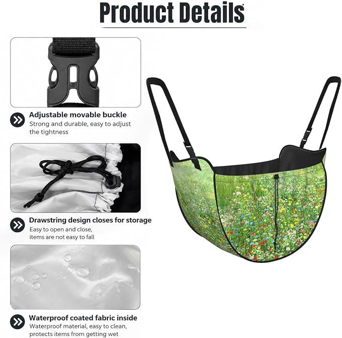 Wildflower Meadow Car Seat Organizer-Backseat Storage Bag for Travel | Waterproof Durable. Holds Snacks Gear Essentials. Fits Most Cars.