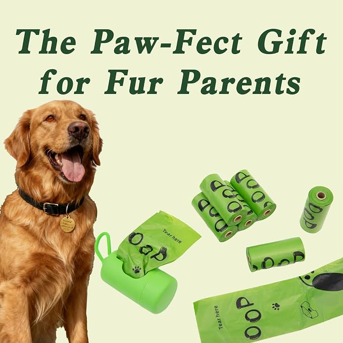 Dog Poop Bags rolls with Dispenser,630 pack Plant-Based Material | Dog Waste Bags Extra Thick Leak-Proof , Lavender-Scented Dog Poop Bags, 13x9 Inch for Bags for Dogs Walking and Cat Litter