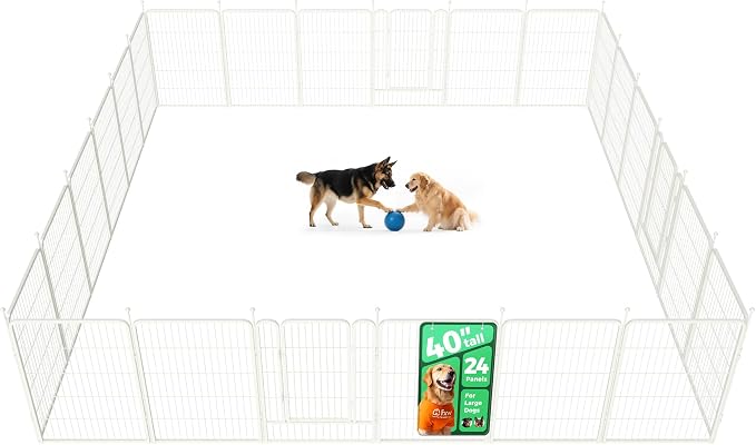 FXW Rollick Dog Playpen, Indoor, Yard & RV Camping, 40" H, 24 Panels | Easy setup, Heavy-duty, DIY layouts, for Medium & Large Dogs, Patented