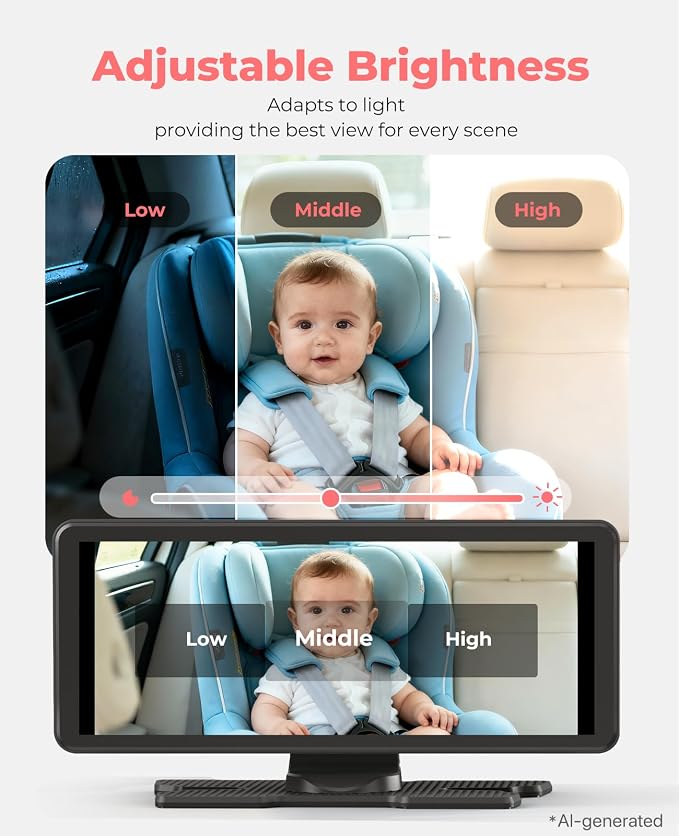 LUCKVIEW BM5PRO Dual Baby Car Camera, Blue 7.2" 1080P Monitor