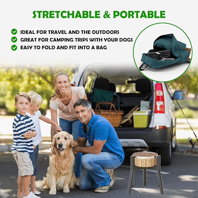 SHAINFUN Raised Dog Bowl Stand for Medium/Large/XL Breeds, Metal Tall Food Stand, Adjustable Wide 7-10.7" Heights 9.8-13.4",Strong Round Tubes Elevated Feeder(Bowl Not Included)