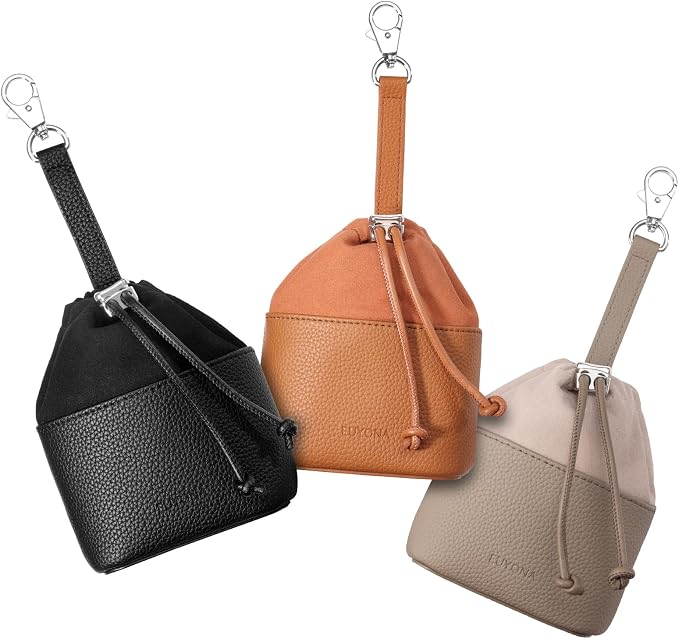 Dog Treat Pouch for Training - Wide Opening & Drawstring Closure, Hands-Free Waist Bag with Belt Clip/Carabiner, Portable Pet Snack Holder for Walking, Hiking (Beige)