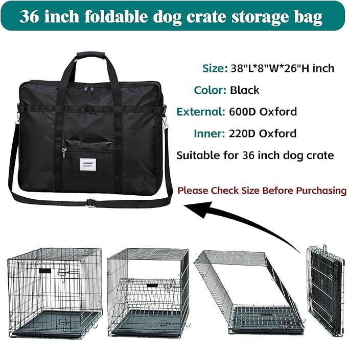 Dog Crate storage bag, 36 inch Heavy Duty waterproof Dog Fence Storage Bag with handles for Foldable Wire Crates & Pet Supplies