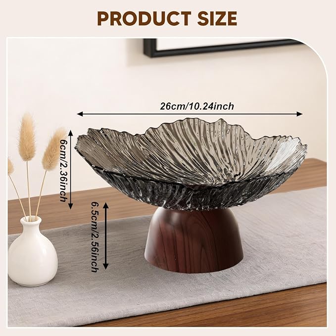 Pedestal Fruit Bowl: Elegant Fruit Bowl with Stand, Decorative Serving Tray And PET Organizer for Dining And Home Parties, black