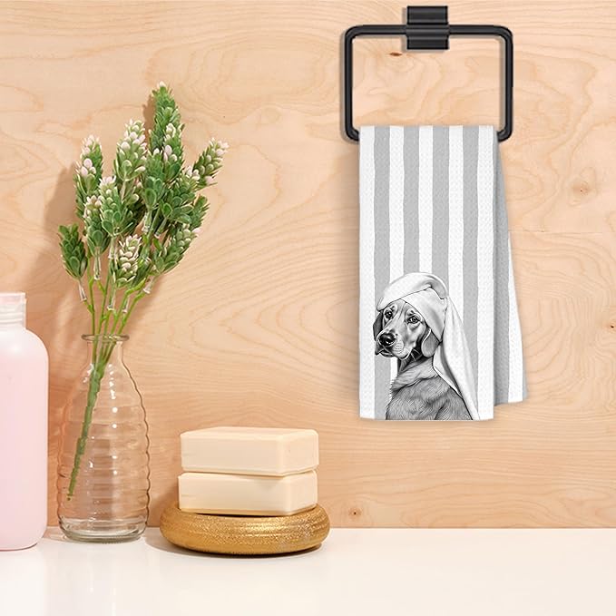 Funny Golden Retriever Bathroom Hand Towels, Gifts for Golden Retriever Lovers, Funny Dog Hand Towels for Bathroom Washroom Restroom, 16x24 Inch Set of 2