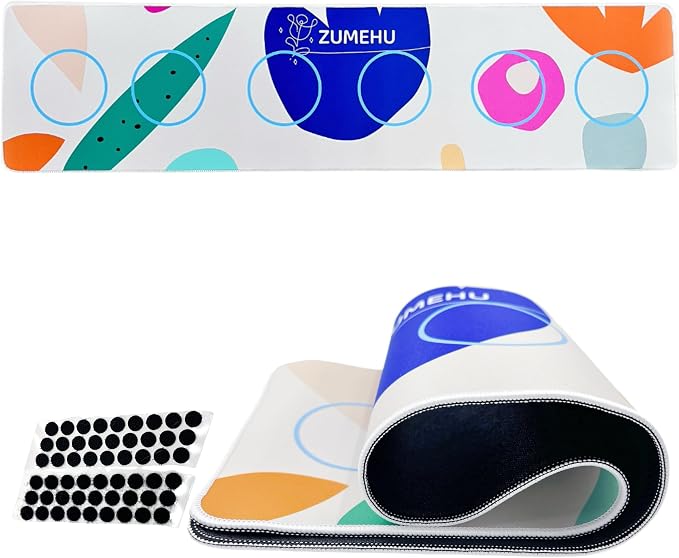 Dog Communication Buttons Mat with 6 Fixed Buttons Placement, 27 Pairs Hook and Loop Fasteners, Non-Slip Pet Button Pad, Dog Talk Buttons Organizer for Cat & Dog Training Communication Buttons