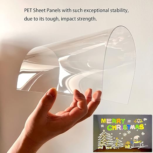 6 Pack PET Sheet Panels for Art, Posters | 8.5" x 11" x 0.02 Clear Acrylic Sheet Glass Alternative for Paintings Arts and Poster Frames Plastic Board Sheets