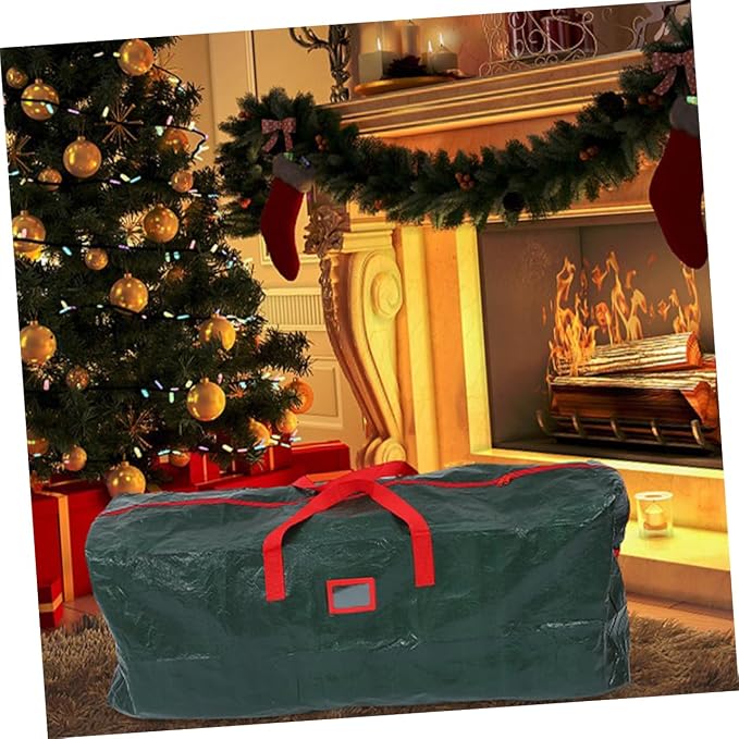 Large Xmas Tree Storage Bag Handles Organizer for Christmas Trees Wreaths Holiday Decorations Sturdy Pet Non-woven for Seasonal Storage