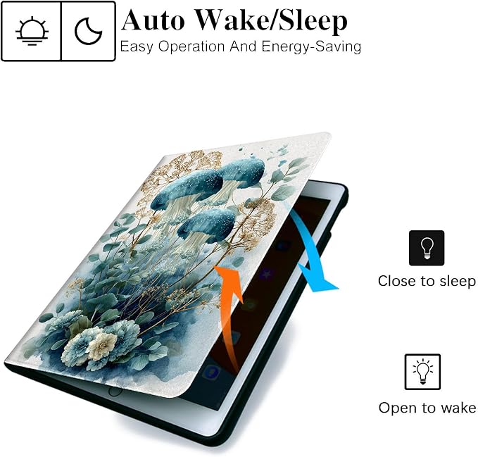 for Samsung Galaxy Tab E 9.6 Inch 2015 Model T560/T561/T567 Tablet Case,Auto Wake/Sleep,Adjustable Stand Protective Cover - Moon Star Art