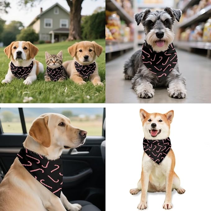 COEQINE Christmas Dog Bandanas Female Dog Bandanas with Elastic Hair Tie for Thick Hair 2 Pack Family Couple Matching Outfits with Dogs Pet Outfit Christmas Costum for Women Me