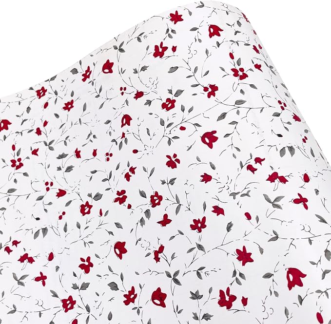 Yifely Red Rural Floral Shelf Liner Locker Decor Sticker Self-Adhesive Furniture Paper 17.7 Inch by 9.8 Feet