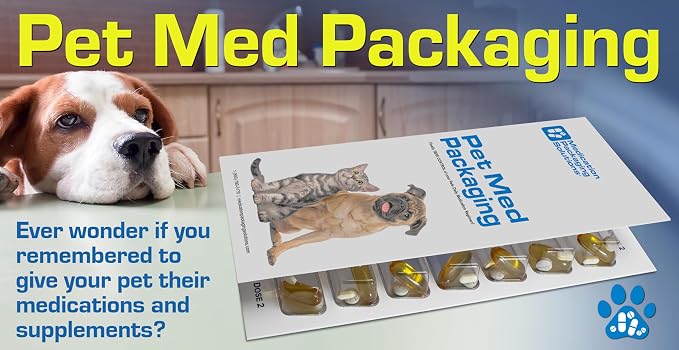 Pet Med Packaging 7-Day 2-Multi Doses Per Day Medication Blister Card Starter Kit - 6 Month Supply of Cards for Your Dog or Cat