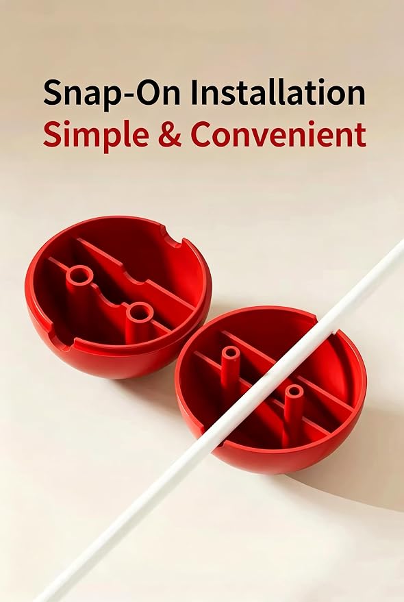 Cable Management Box with Decorative Beads, House Shaped Power Strip Storage, pet Proof Cord Concealer, Rolling Wire Organizer, Maple red Decorative Cord Box