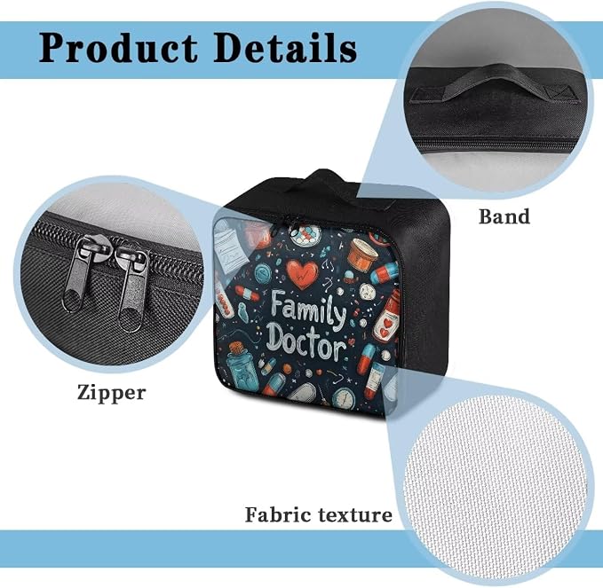 First Aid Kit Bag Lightweight Empty Medic Bag for Pet Friendly Households and Outdoor Adventures Featuring Wear Resistant Material Breathable Construction Easy Access