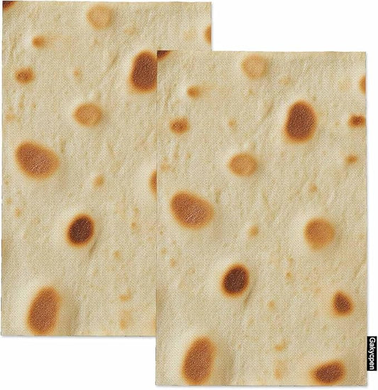 Burritos Tortilla Kitchen Towels Fried Pancake Pita Soft and Super Absorbent Dish Towels 2 Pack 16 X 24 Inches