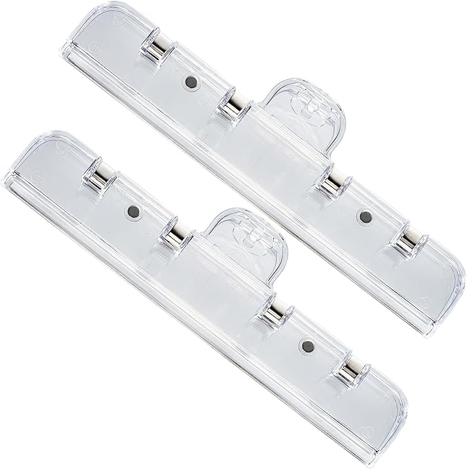 Food Bag Clips with Magnetic, Extra Large Heavy Duty Airtight Sealing | for Chip Bags, Snacks, Pet Food– Keep Fresh, Kitchen Storage Organization, Paper Clamps for Fridge, 8.66",2Pcs Transparent