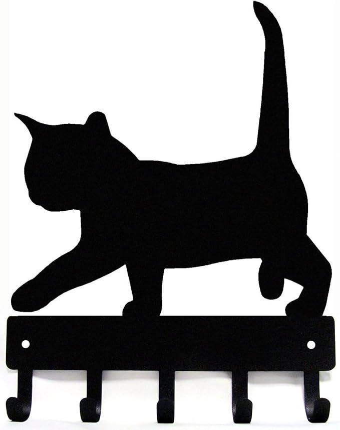 Cat #2 Key Rack & Hanger - Large 9 inch | Made in USA, 5 Hooks