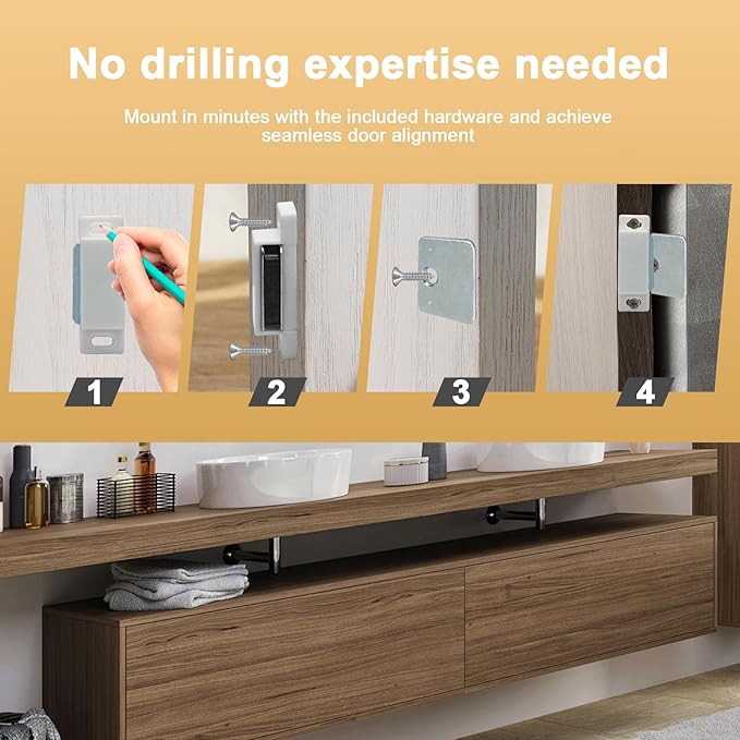 6Pcs Cabinet Door Magnets Catch, White | Magnetic Shutter Hardware, Drawer Latch, For Closure Cupboard Closet Bathroom