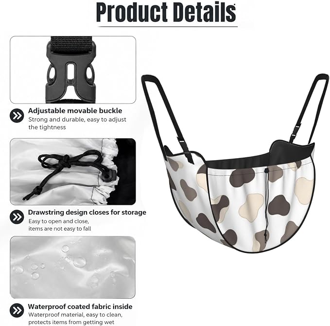 Cow Spot Black White Car Seat Organizer-Backseat Storage Bag for Travel | Waterproof Durable. Holds Snacks Gear Essentials. Fits Most Cars.