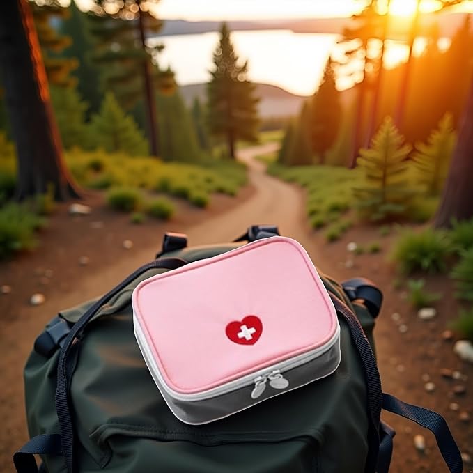 Pink Mini Outdoor First Aid Kit Bag Travel Portable Medicine Organizer Emergency Kit First Aid Kits