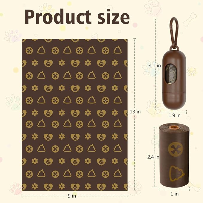 Dog Poop Bags with Dispenser 18 Rolls 270 Count Pet Waste Bags Strong Thick | Coffee Scented Waste Bags, Leak Proof , Portable
