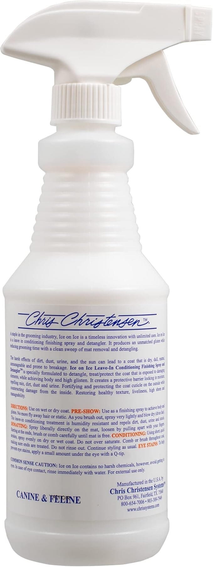 Chris Christensen Universal Slicker Brush and Ice on Ice Finishing Spray Grooming Bundle - Purple, Small - For All Breeds and Coat Types, Detangling, Extra Large Pins, Ready to Use, 16 oz