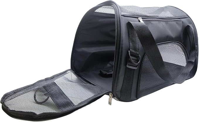 ZaneSun Cat Carrier,Soft-Sided Pet Travel Carrier for Cats,Dogs Puppy Comfort Portable Foldable Pet Bag Airline Approved (Medium-Black)