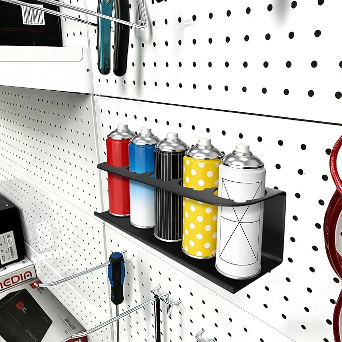 Touri 4 Pcs Spray Can Holder, Able to Hold 20 Cans | For Garage and Workspace, Wall-Mounted Steel Aerosol Can Holder