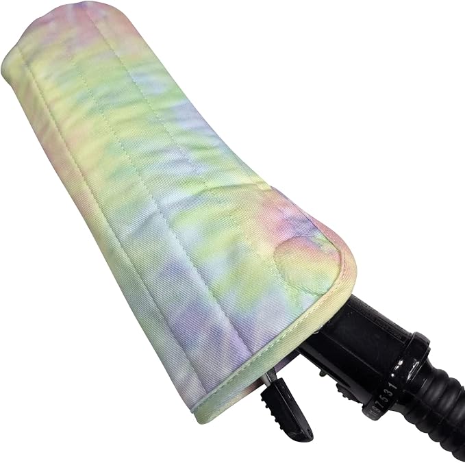 Case/Cover [Heat Resistant] for Curling Irons, Flat Irons or Straighteners, and Styling Irons, Silicone Coated Lining and Quilted Cotton Pouch for Travel, Gym, or Home [Tie Dye Swirl]