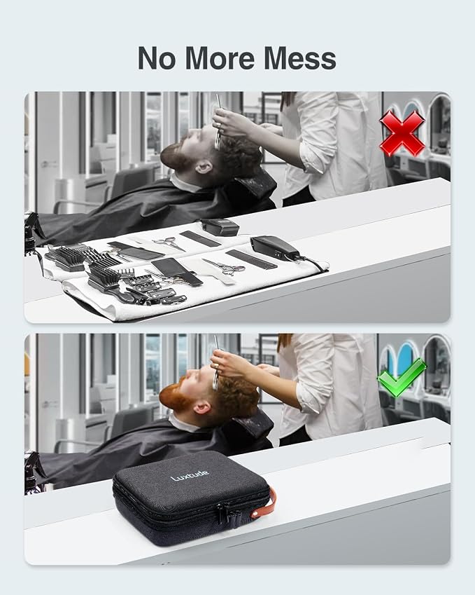 Luxtude Hair Clipper Case, Barber Travel Cases for Trimmers, Guards | Fits Wahl, Andis, Hatteker, Oneisal Grooming Tools (Case Only)