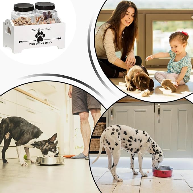 Dog Treat Container Multifunctional Airtight Pet Food Storage Container | Snacks Cat Cookie Jar Dog Stuff Organizer for Kitchen Counter