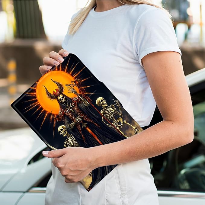 Rotating Handle Case for Samsung Galaxy Tab A11 2026/A9 2024 8.7 Inch, 360 Degree Swivel Kickstand with Magnetic Closure Leather Protective Cover for Women Men, Dark Skull Knight