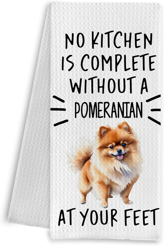 Pomeranian Gifts Kitchen Towels, Pomeranian Gifts for Women Dish Tea Towels, Dog Mom Gifts Hand Towels for Kitchen Decor, Dog Lover Gifts, 16x24 Inch