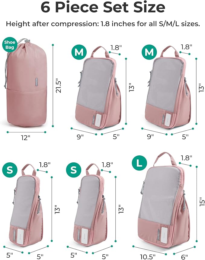 BAGSMART Compression Packing Cubes for Travel Essentials | 14 Set /6 Set /4 Set/2 Set, Lightweight, Durable