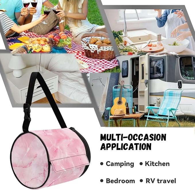 Pink Marble Wall Mounted Toilet Paper Holder Moisture Resistant Portable Tissue Roll Paper Holder Hanging Bathroom Tissue Towel Roll Holder 6.3 * 6.3 * 6.3 Inch