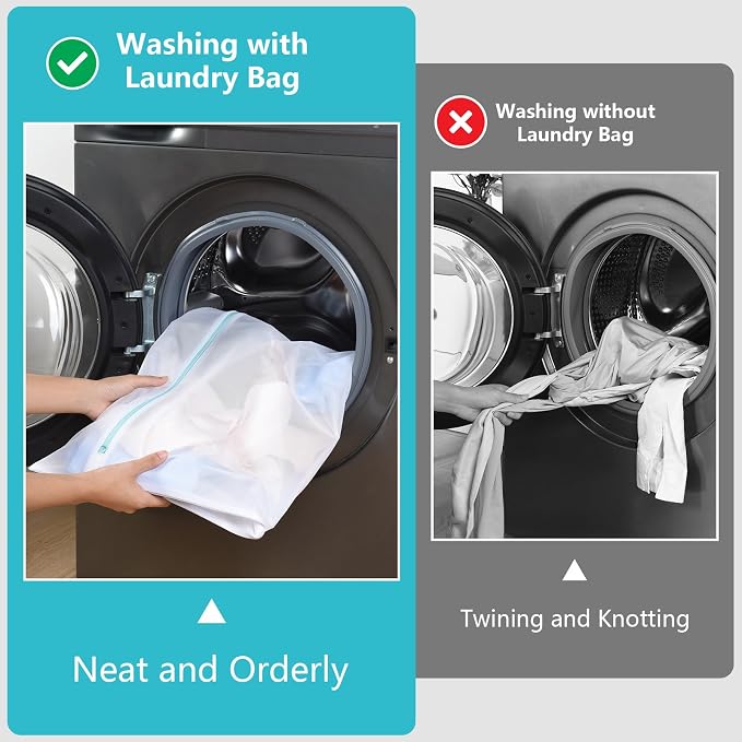 OTraki Mesh Laundry Bag for Delicates, 24 x 32 inch Large Mesh Delicates Bag for Washing Machine, Zippered Net Laundry Bag for Sweater Bed Sheet Blanket Toy College Dorm Don't Drying, Melting 140-176℉ | Laundry Net Bag with Zipper for Sweater Bed Sheet...