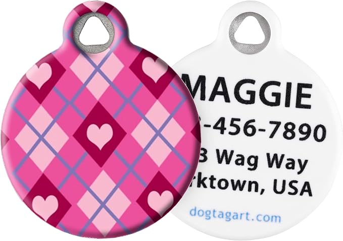 Lupine Pattern Puppy Love Custom Pet ID Tag for Dogs and Cats (Small) Lupine Brand Matching Tag, Complements Lupine Leash and Collar Patterns, Customizable Dog Tags