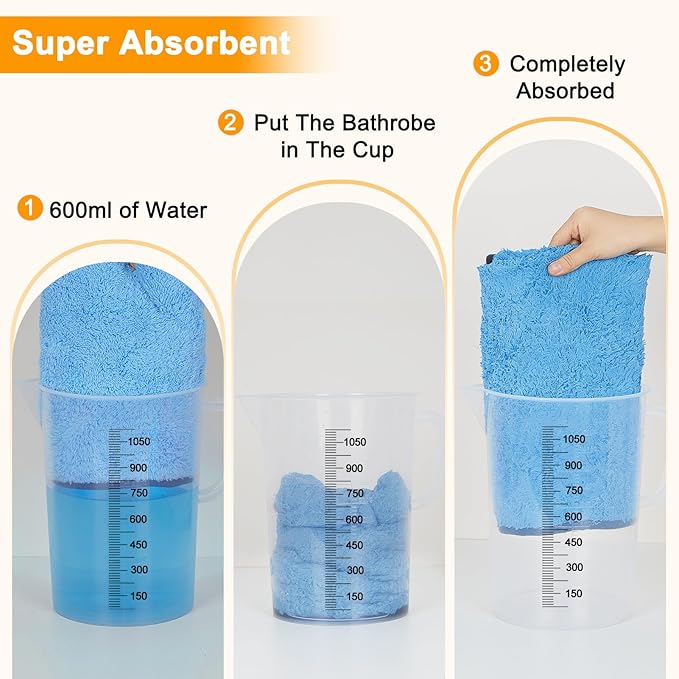 Dog Bathrobe Super Absorbent Dog Towels Large Quick Drying Robes for After Bath Soft Adjustable Warm Keeping Dogs Towel(S-XXL)